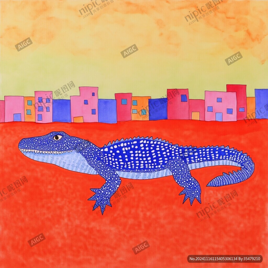 扬子鳄插画