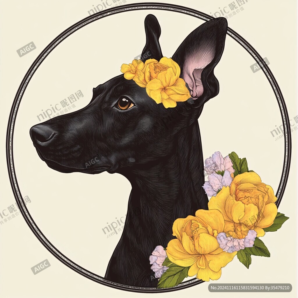 杜宾犬插画