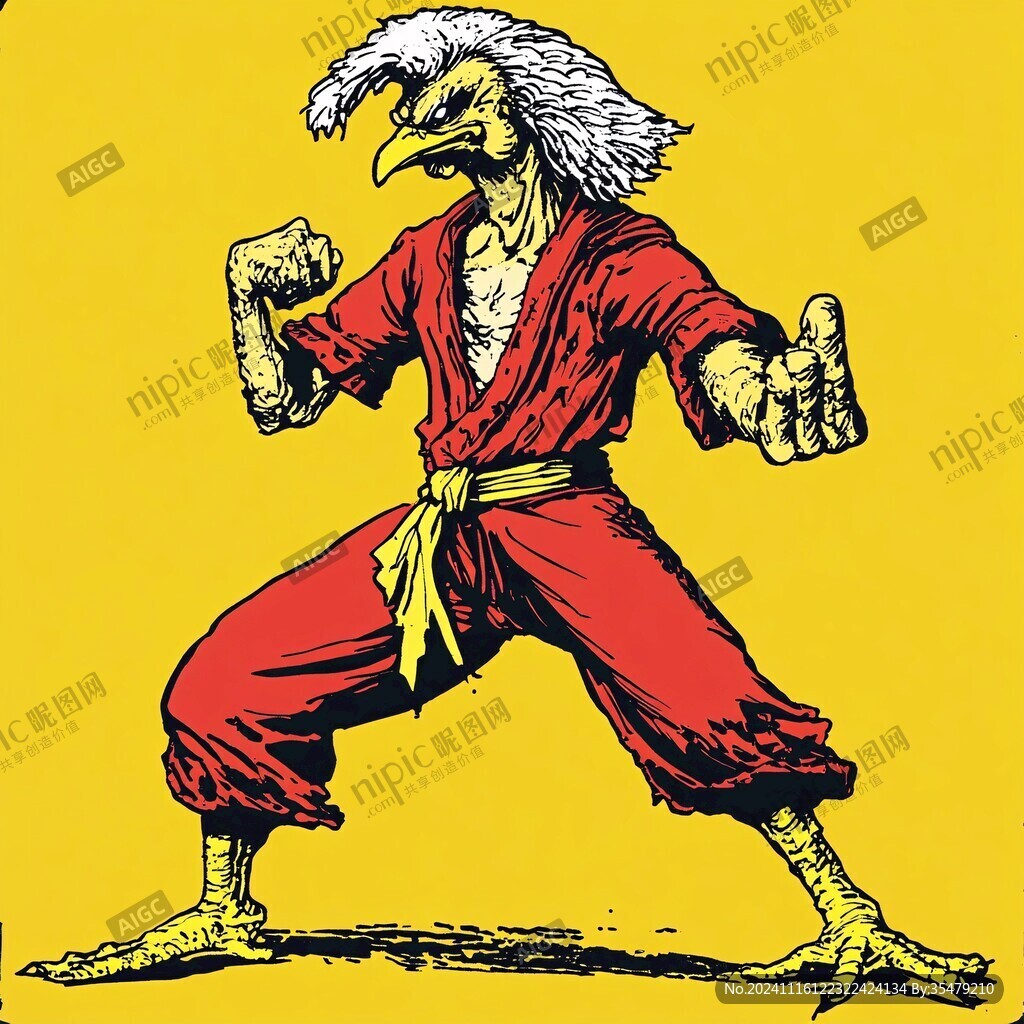 功夫卡通鸡形象