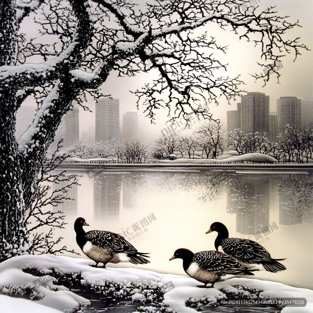 雪景立体画