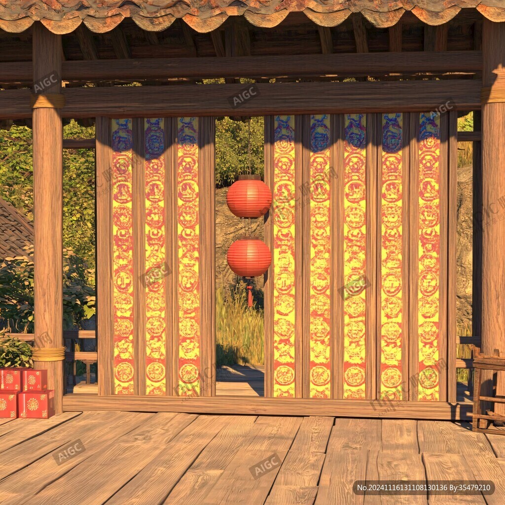 中式庭院门窗中式木门