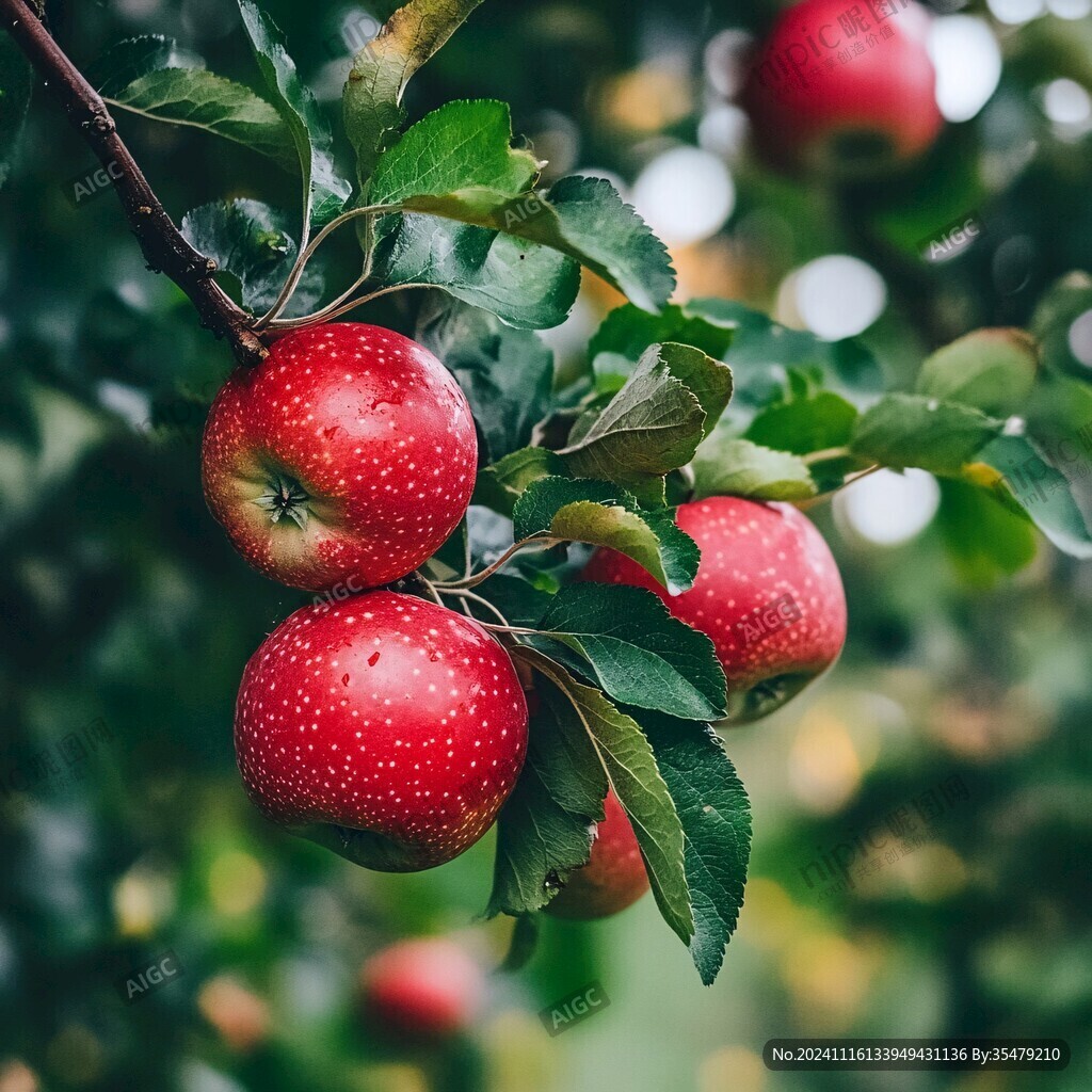 红彤彤的苹果新鲜诱人