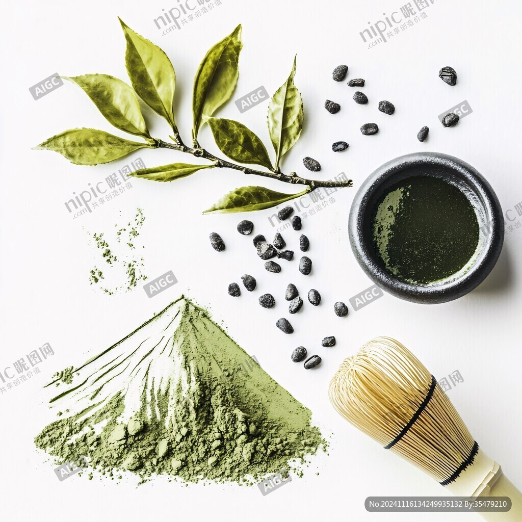 抹茶粉素材
