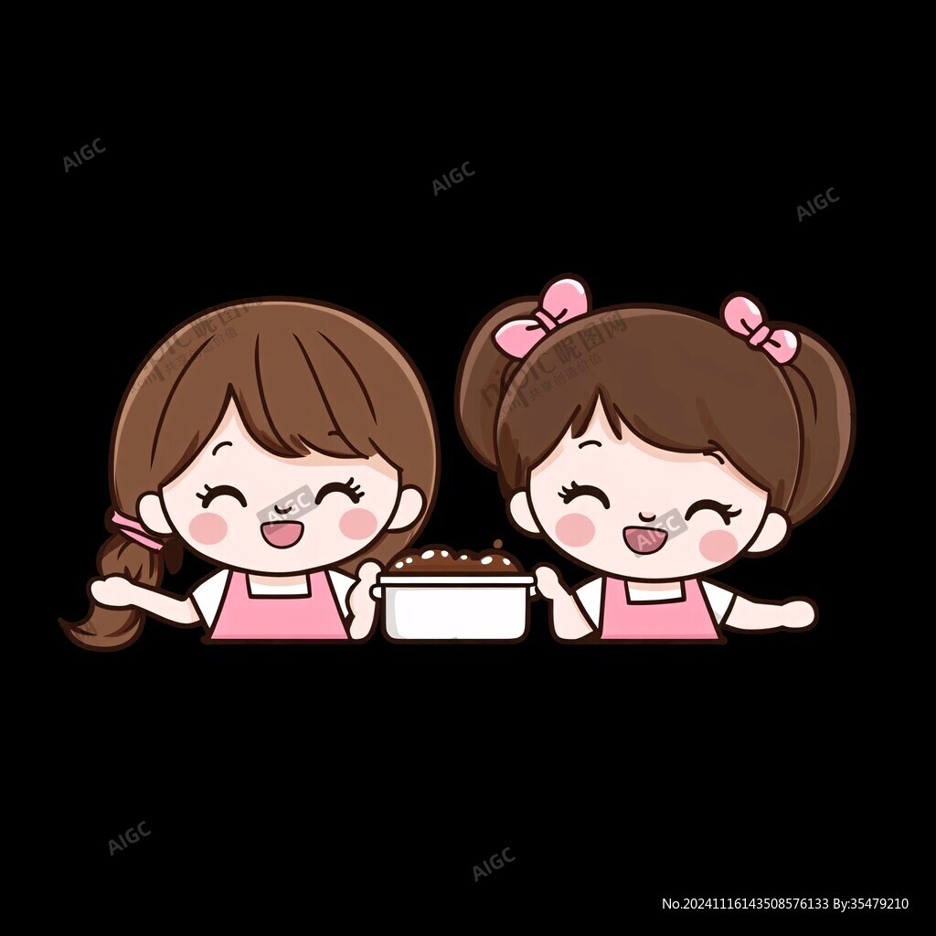 蛋糕店卡通女孩