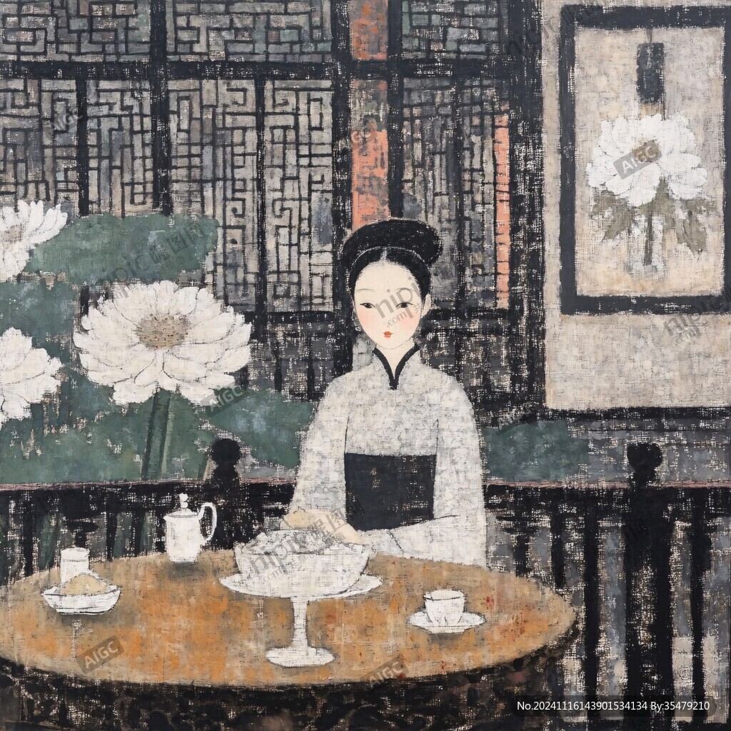 茶馆配画