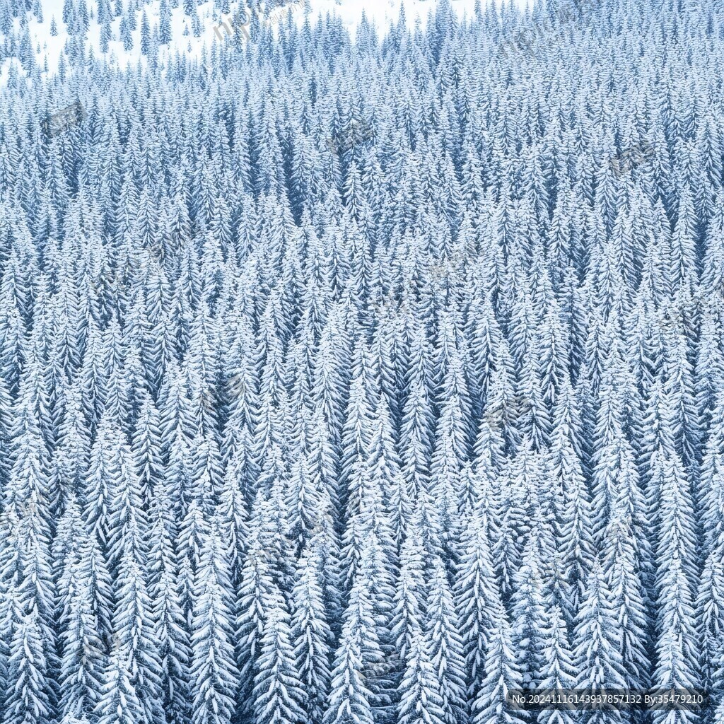 雪后杉木林