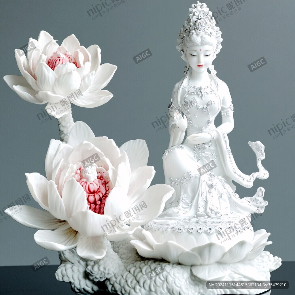 仙女莲花雕塑