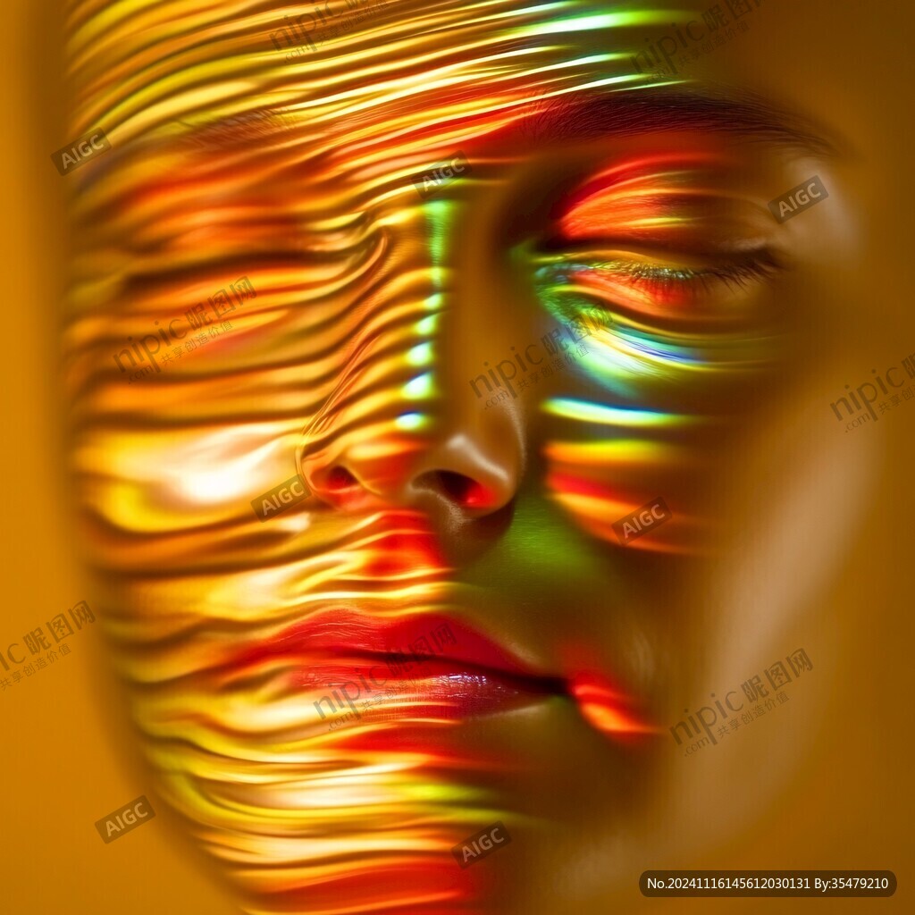 人脸色块拼接装饰画