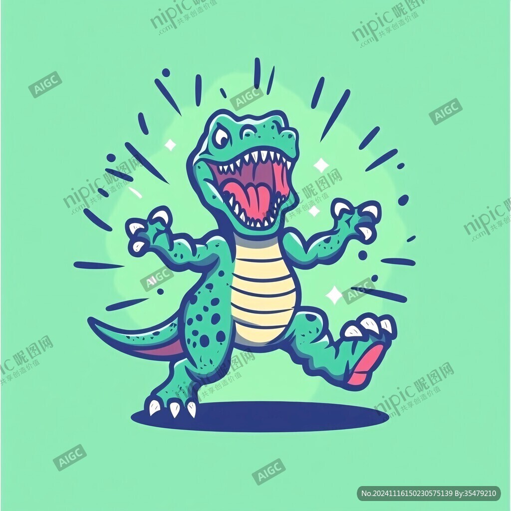 鳄鱼卡通图案设计