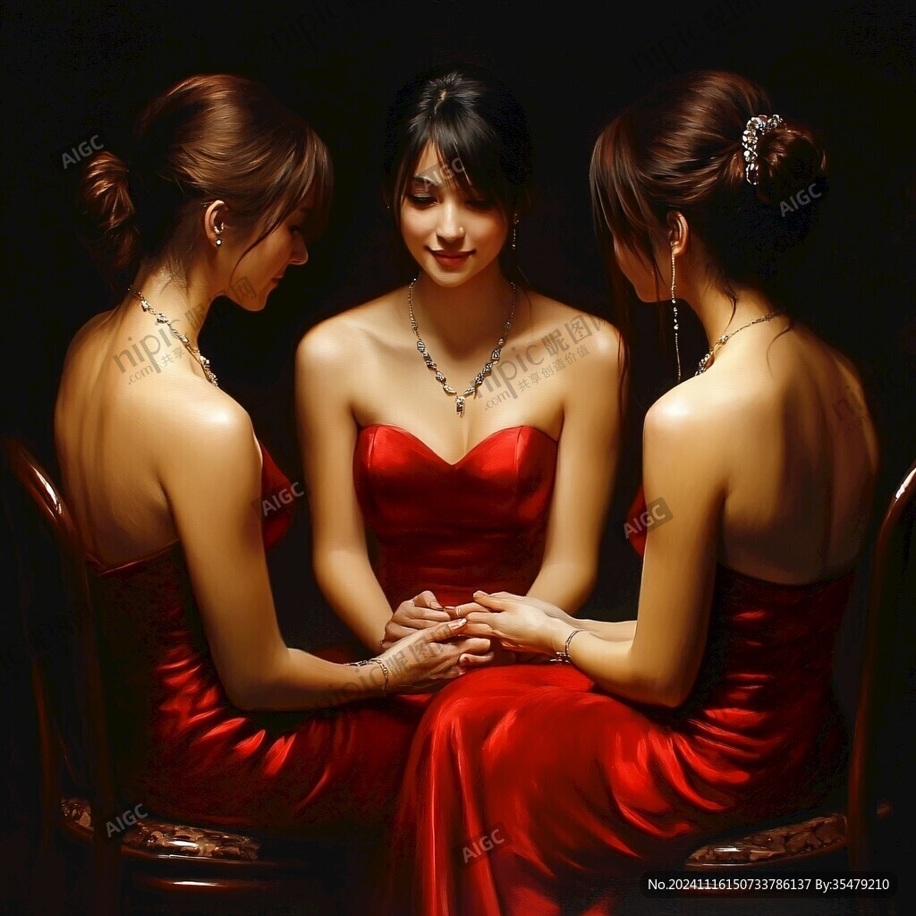 闺蜜婚纱照手绘