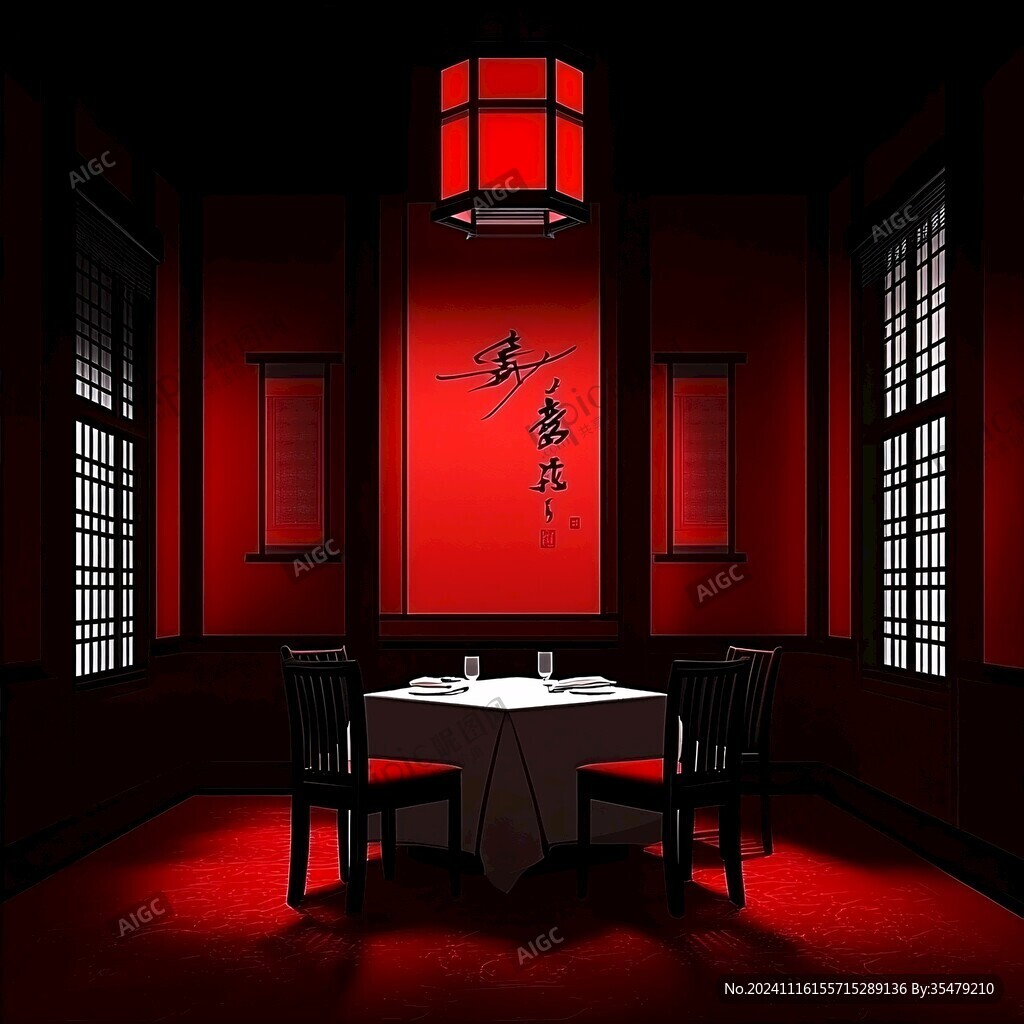 红色美食场景