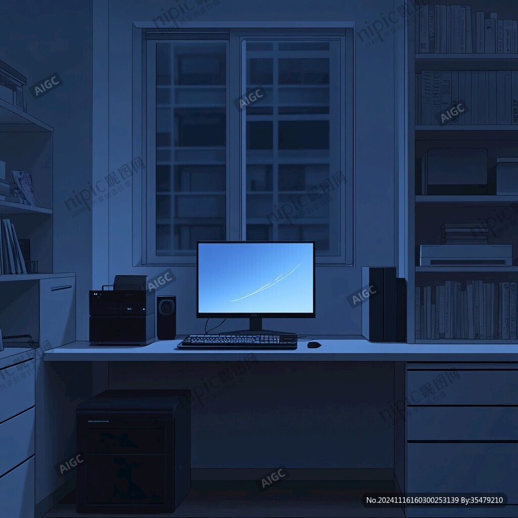 书桌插画