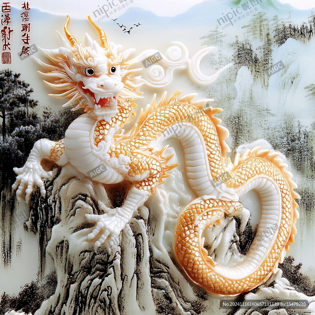 金龙立体画