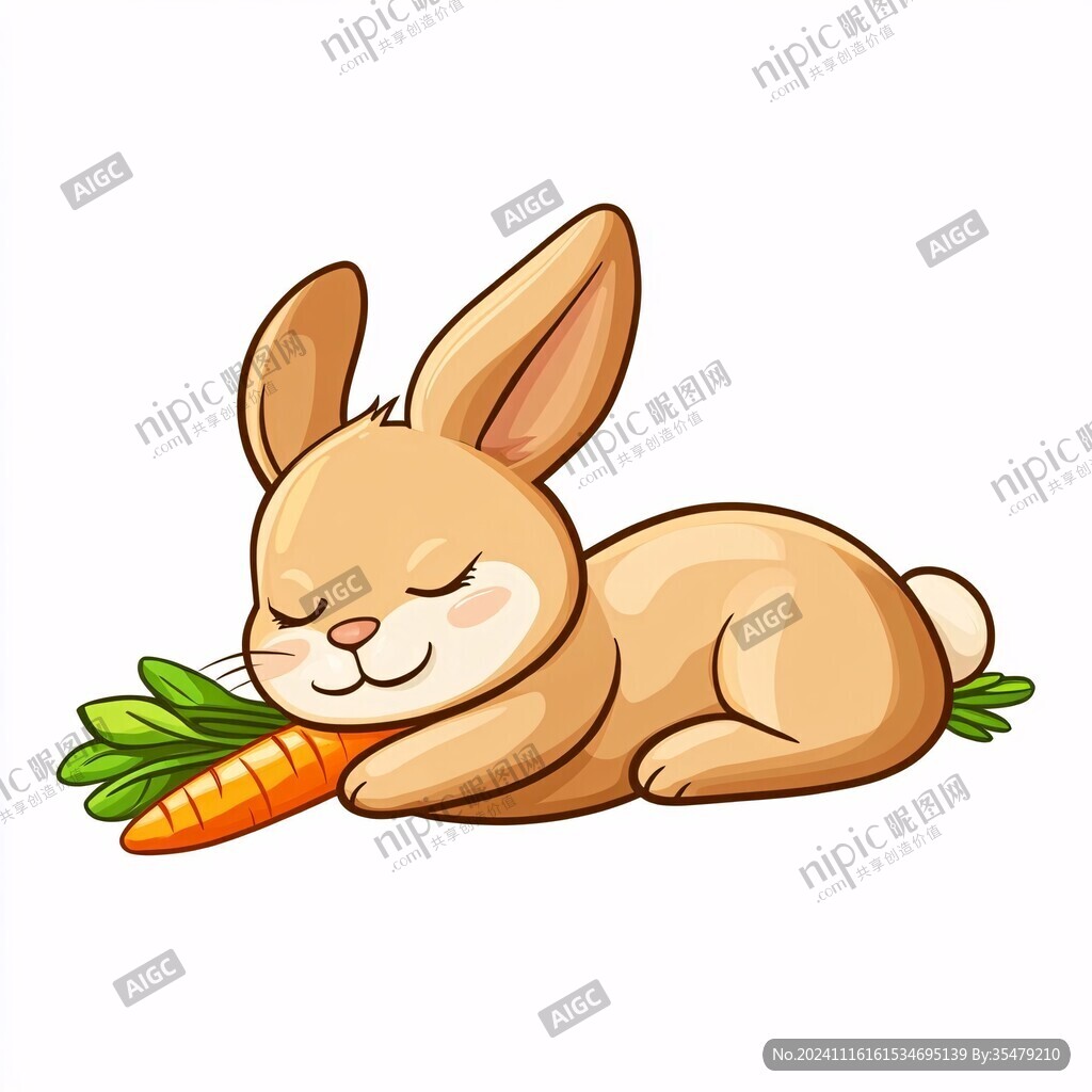 萌兔子胡萝卜卡通图案