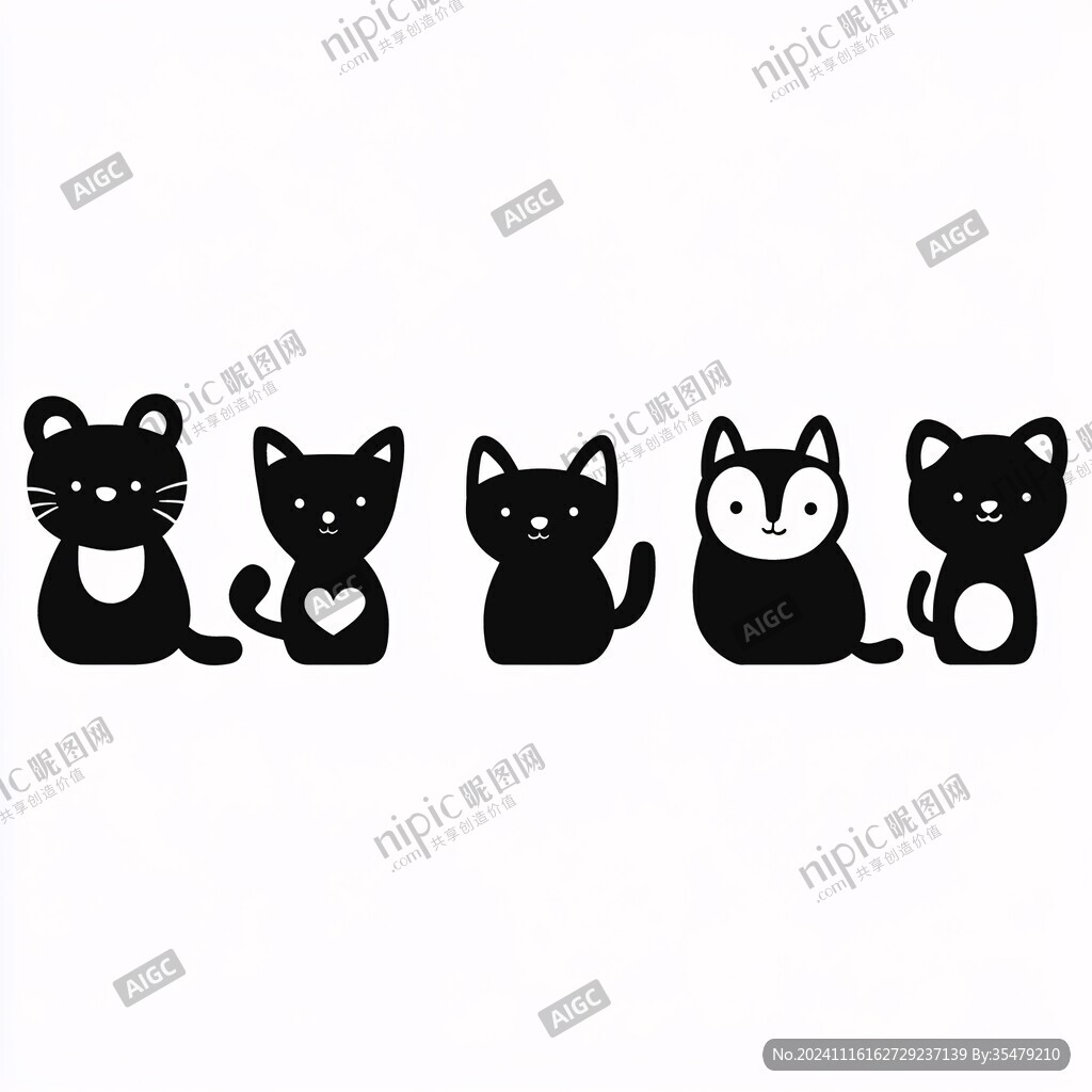 小猫墙贴图案