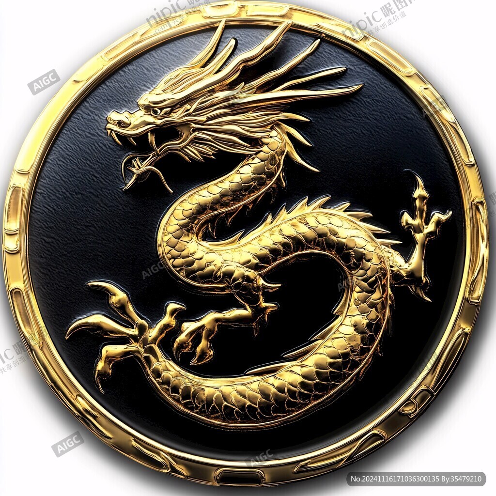 金绘圆龙