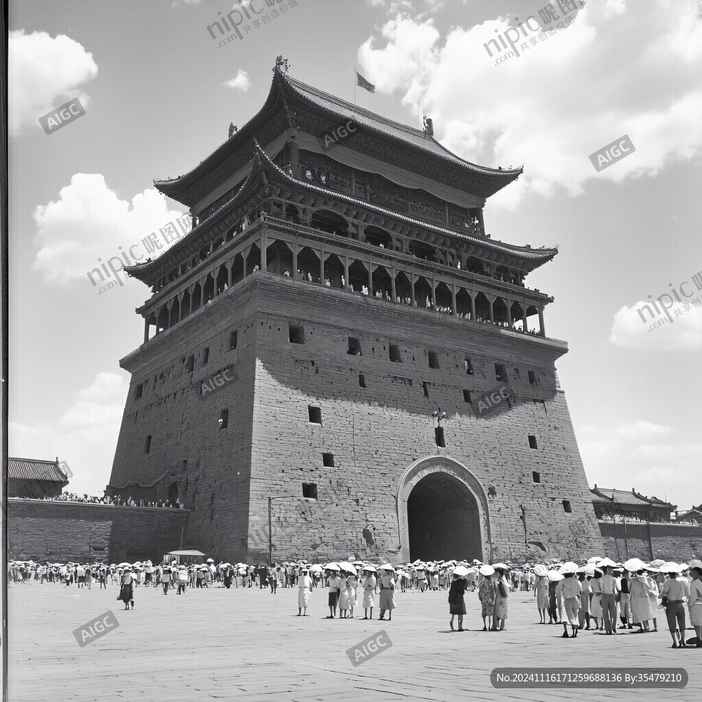 城门黑白照