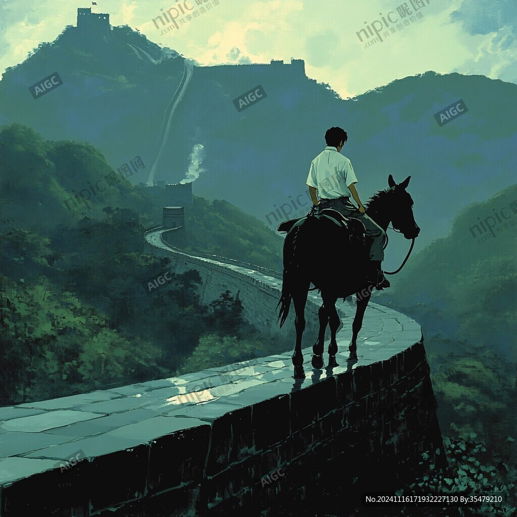 长城风景插画