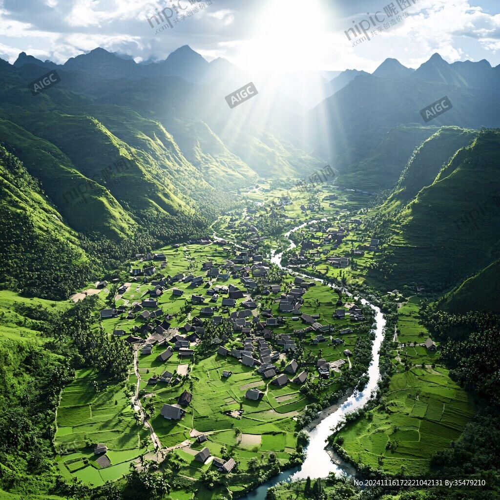 梦幻中国美田园风景