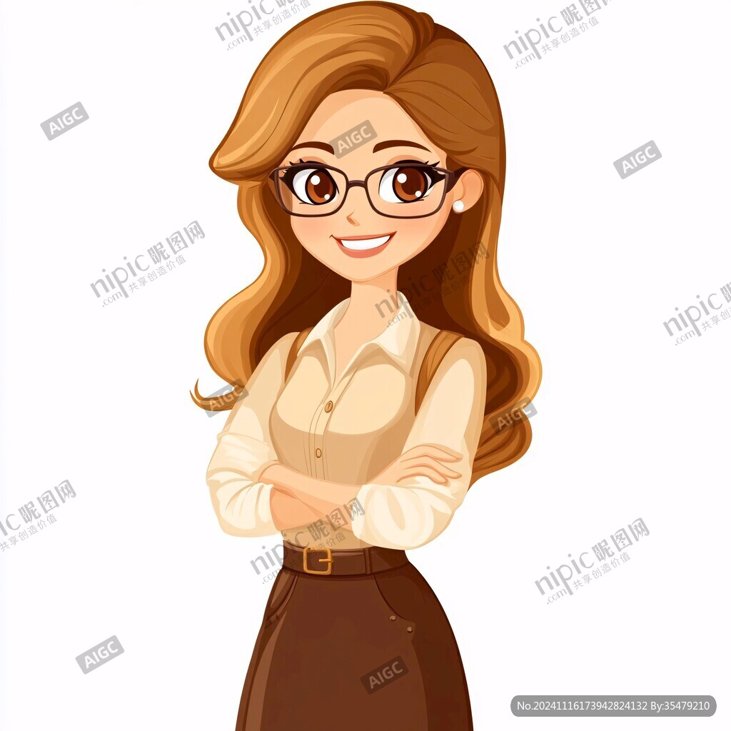 卡通年轻女老师头像