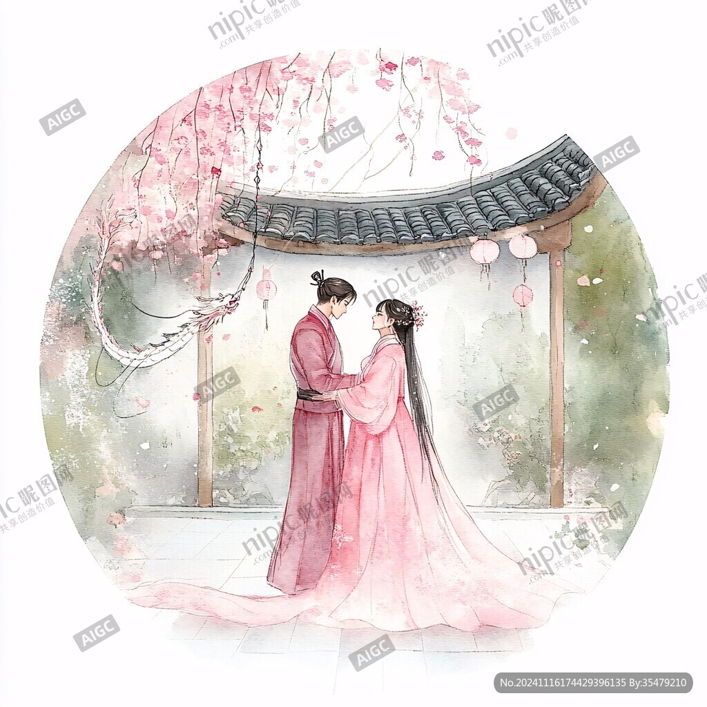 古装情侣插画