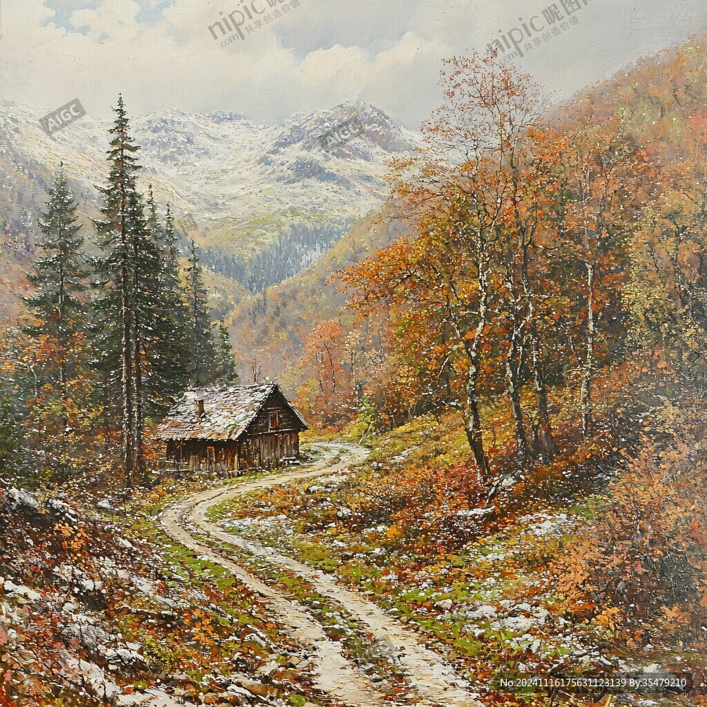 秋季风景油画