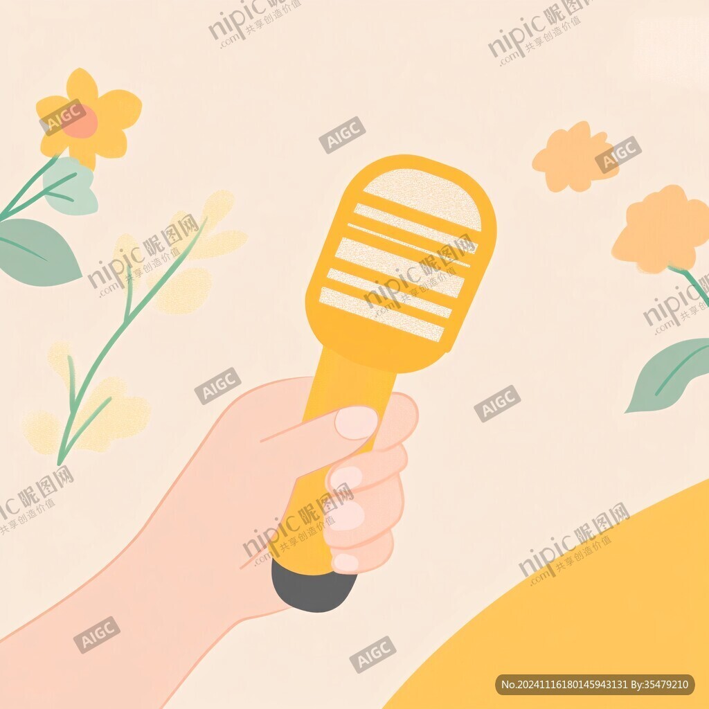 卡通话筒形象