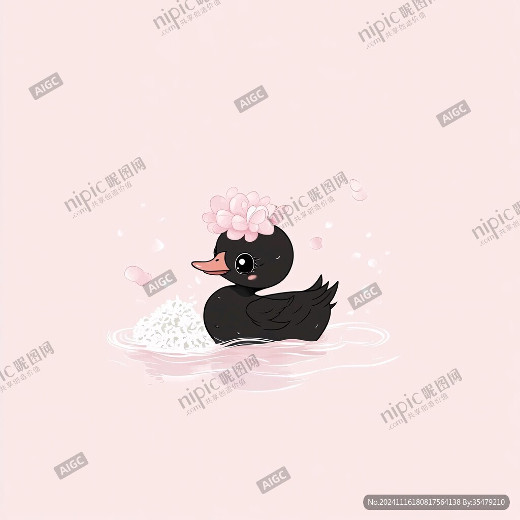 鸭宝宝插画图案印花