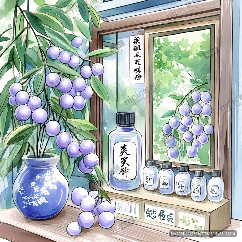 蜂糖李包装插画