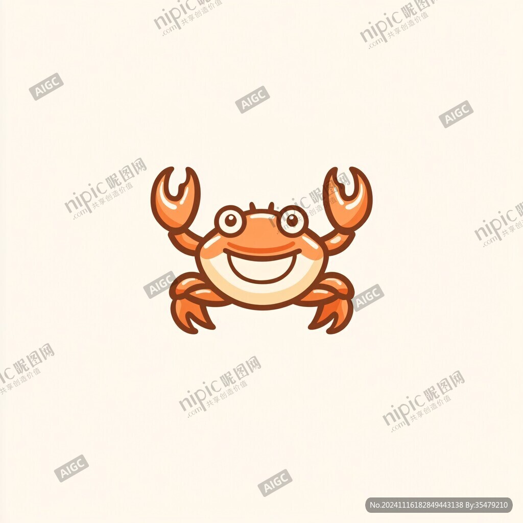 螃蟹插画logo