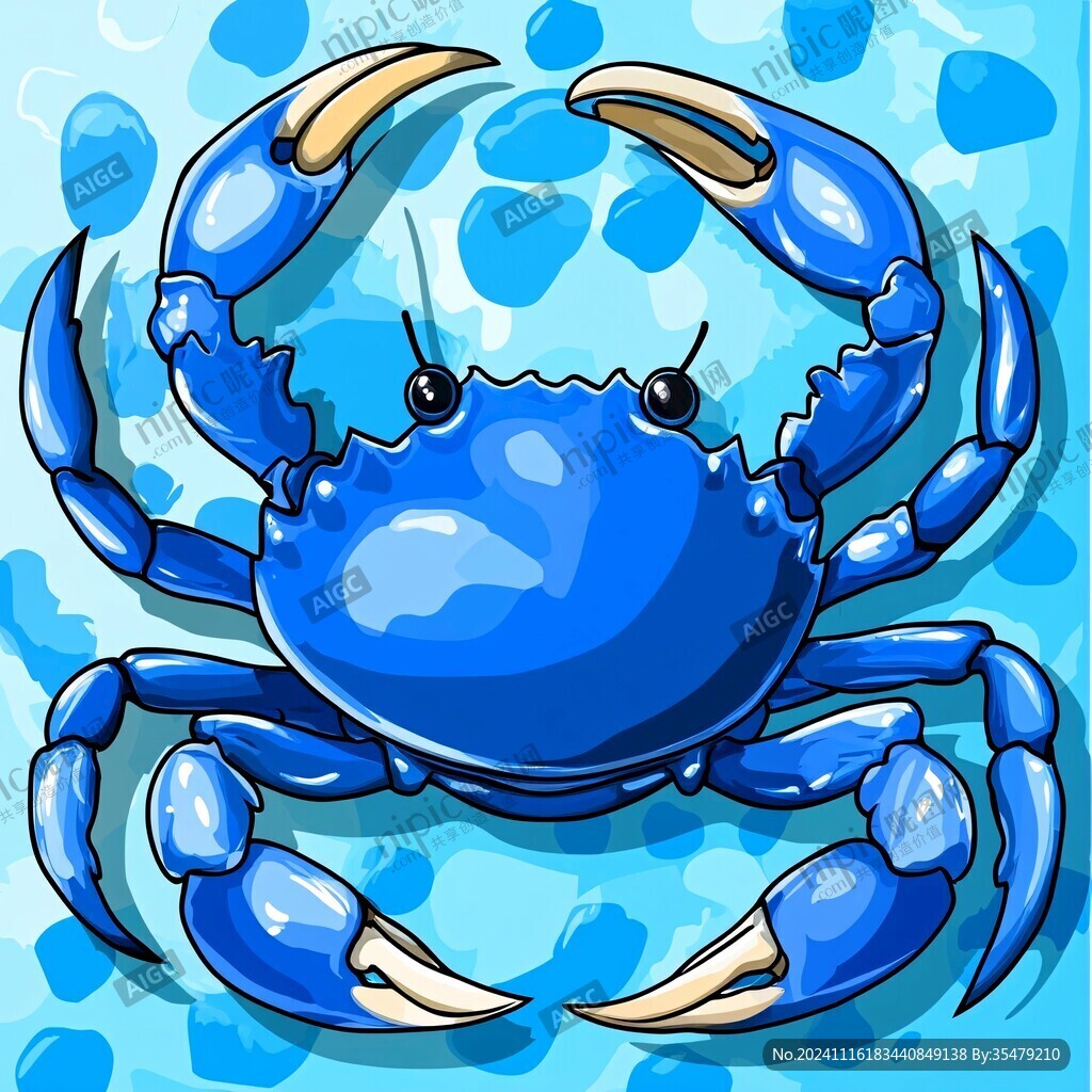 河蟹插画