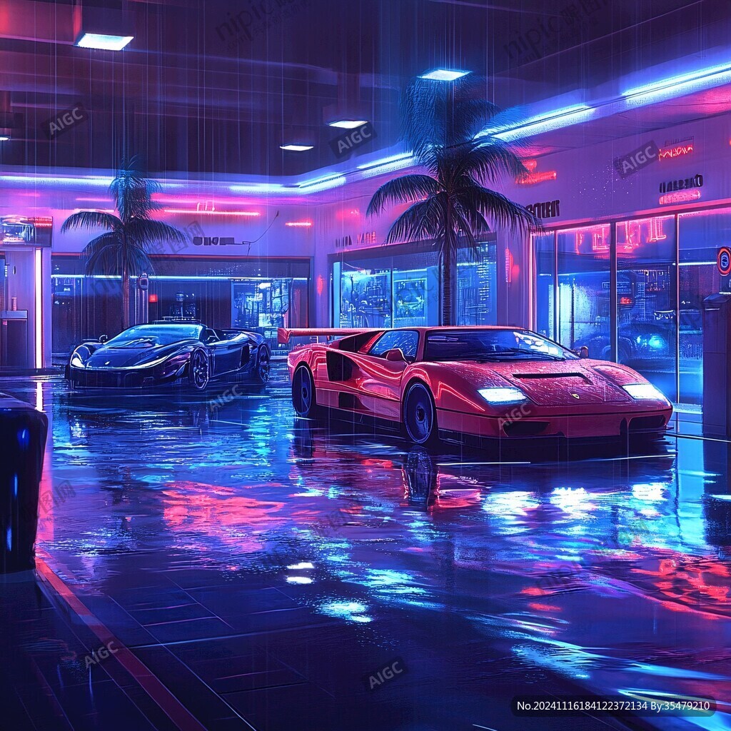 场景赛博插画