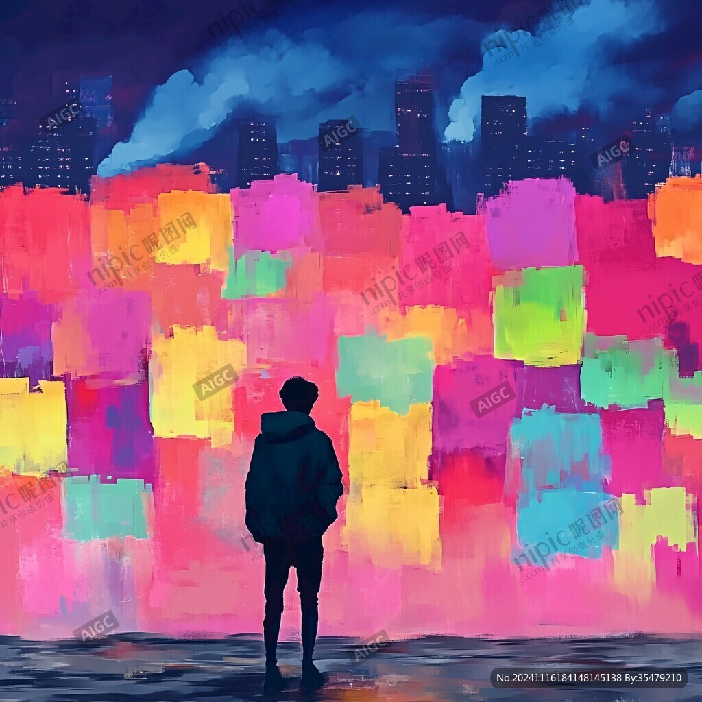 孤独背影插画