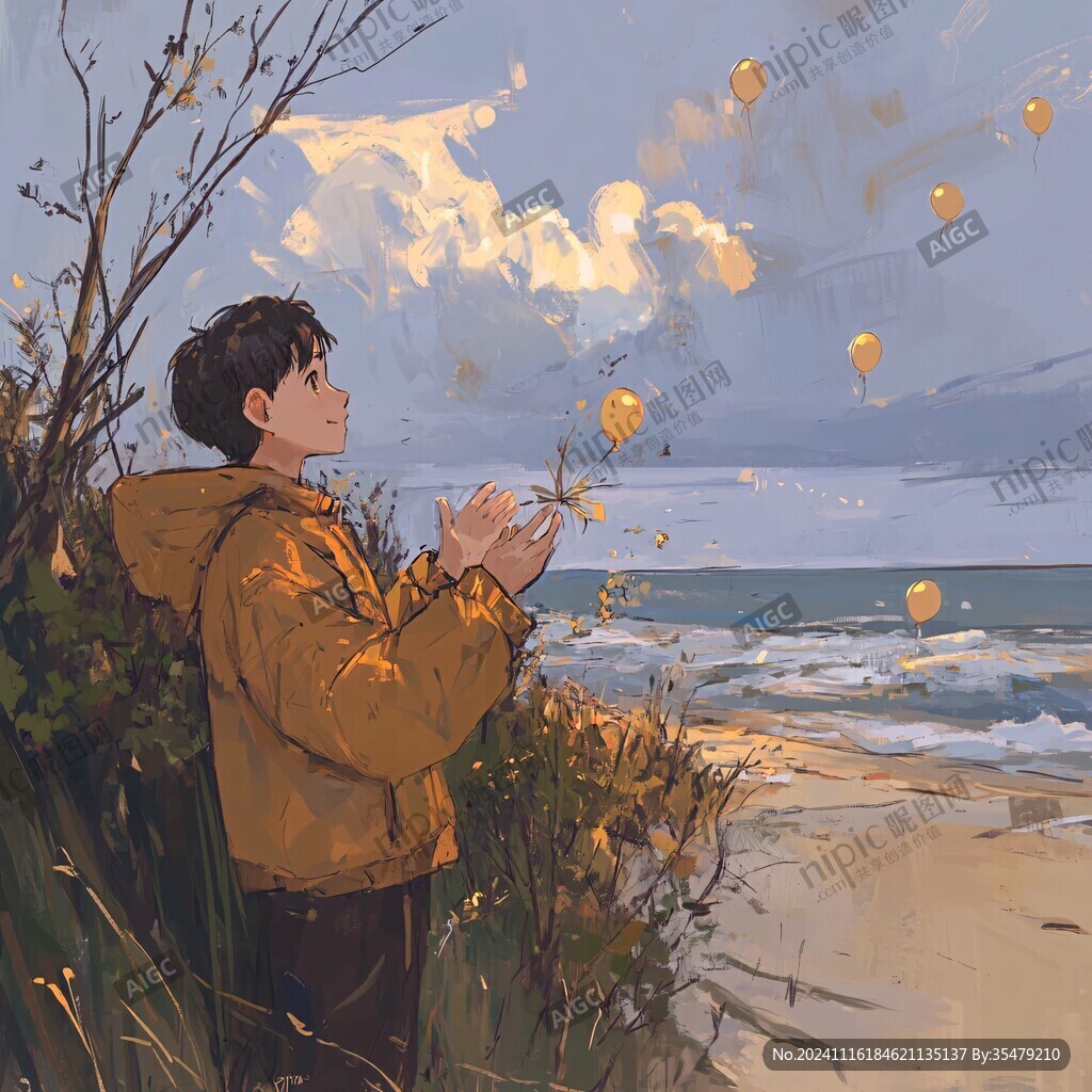 手绘追光的少年