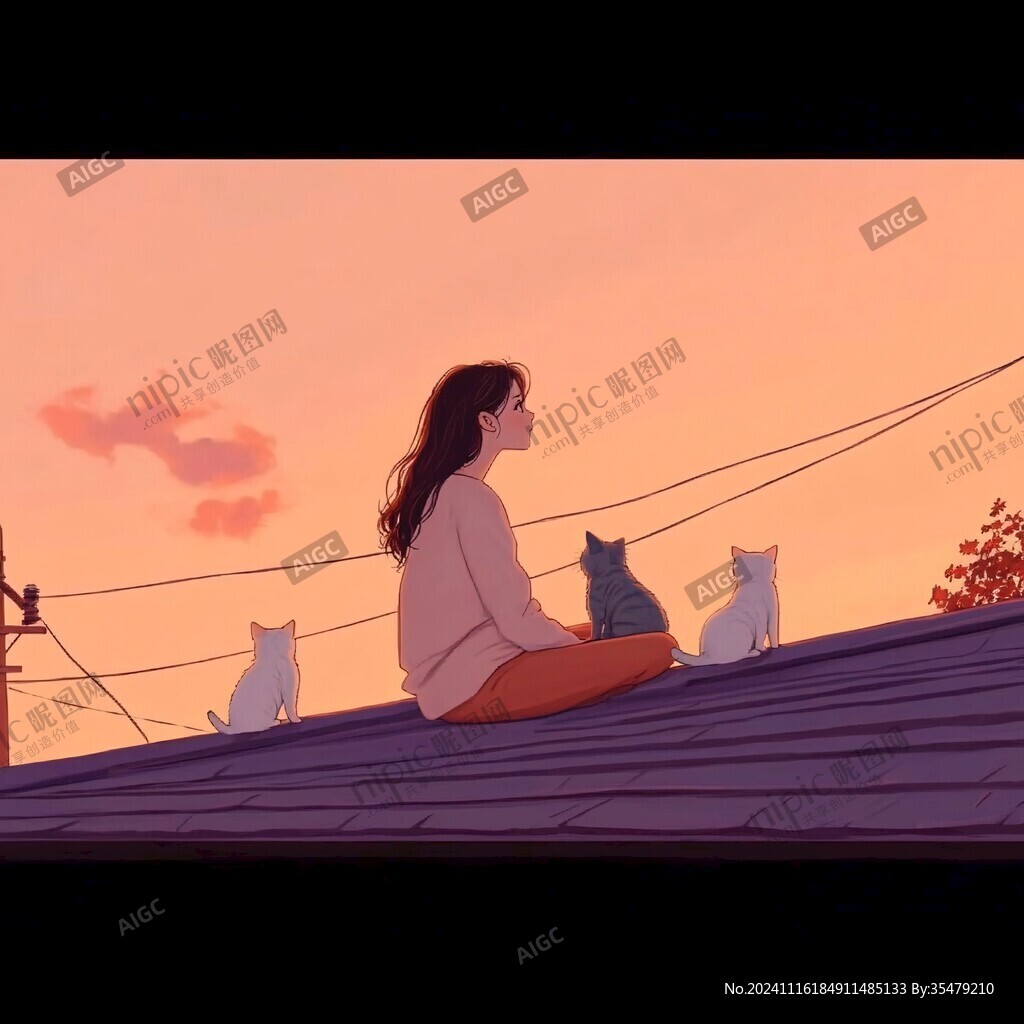 看日出插画
