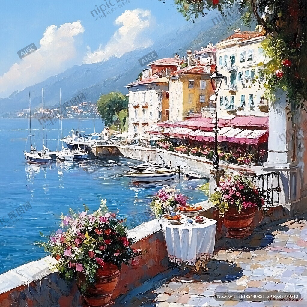 地中海油画油画风景