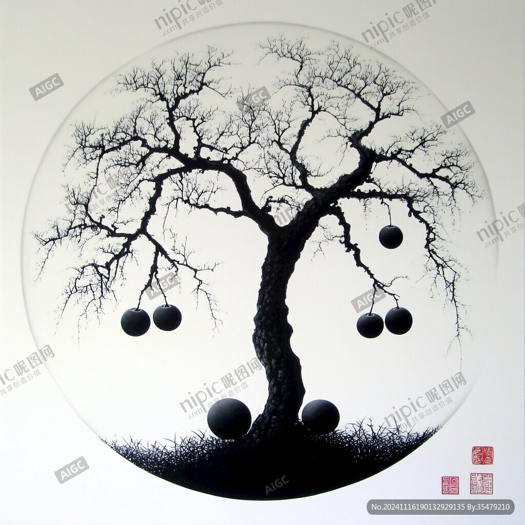 风水树艺术画