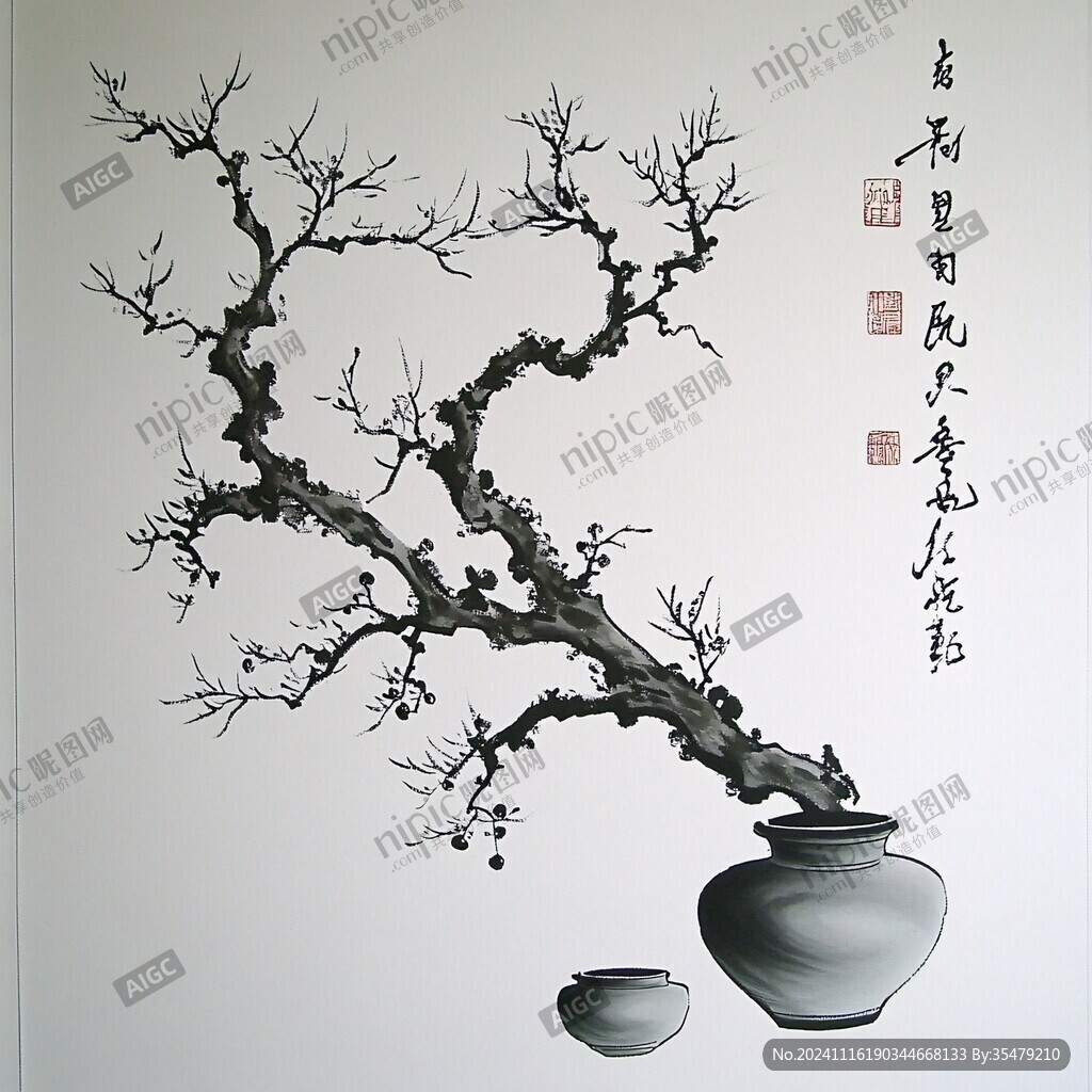 铁画白瓷
