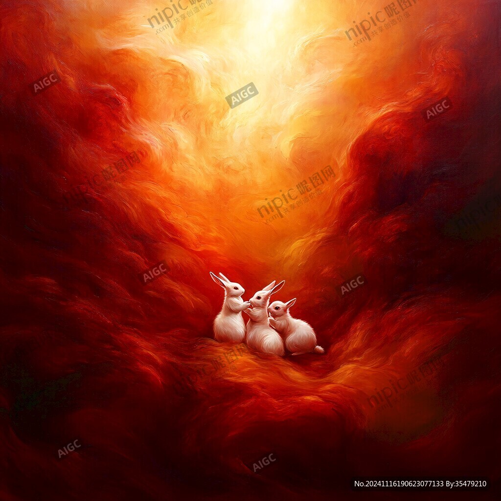 兔年插画前兔似锦兔子