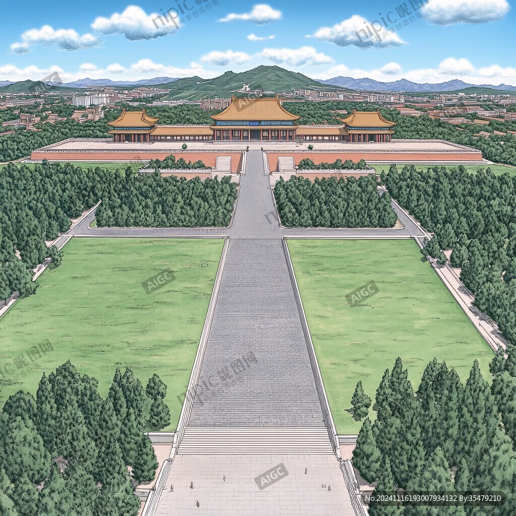 十三陵插画