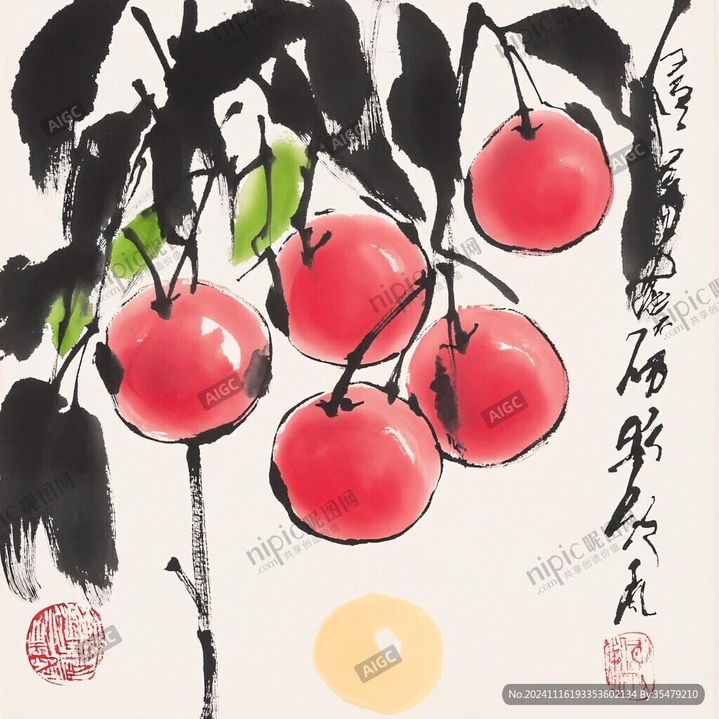 毛笔红果满枝