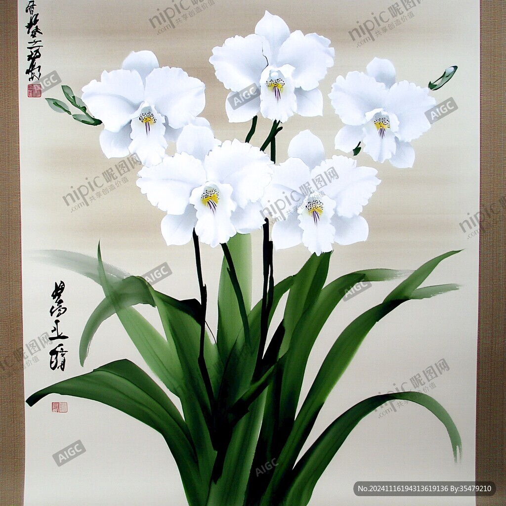 兰花客厅挂画