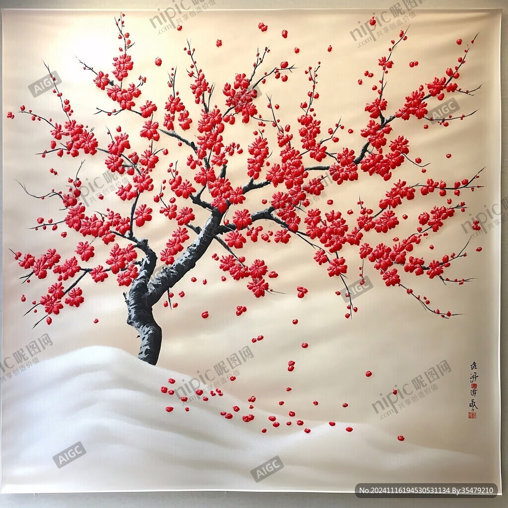 白梅挂画