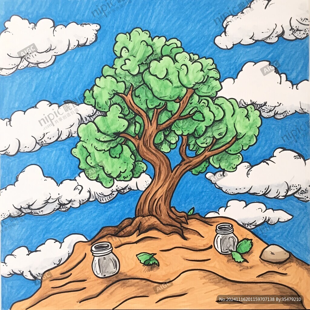 植树节绘画