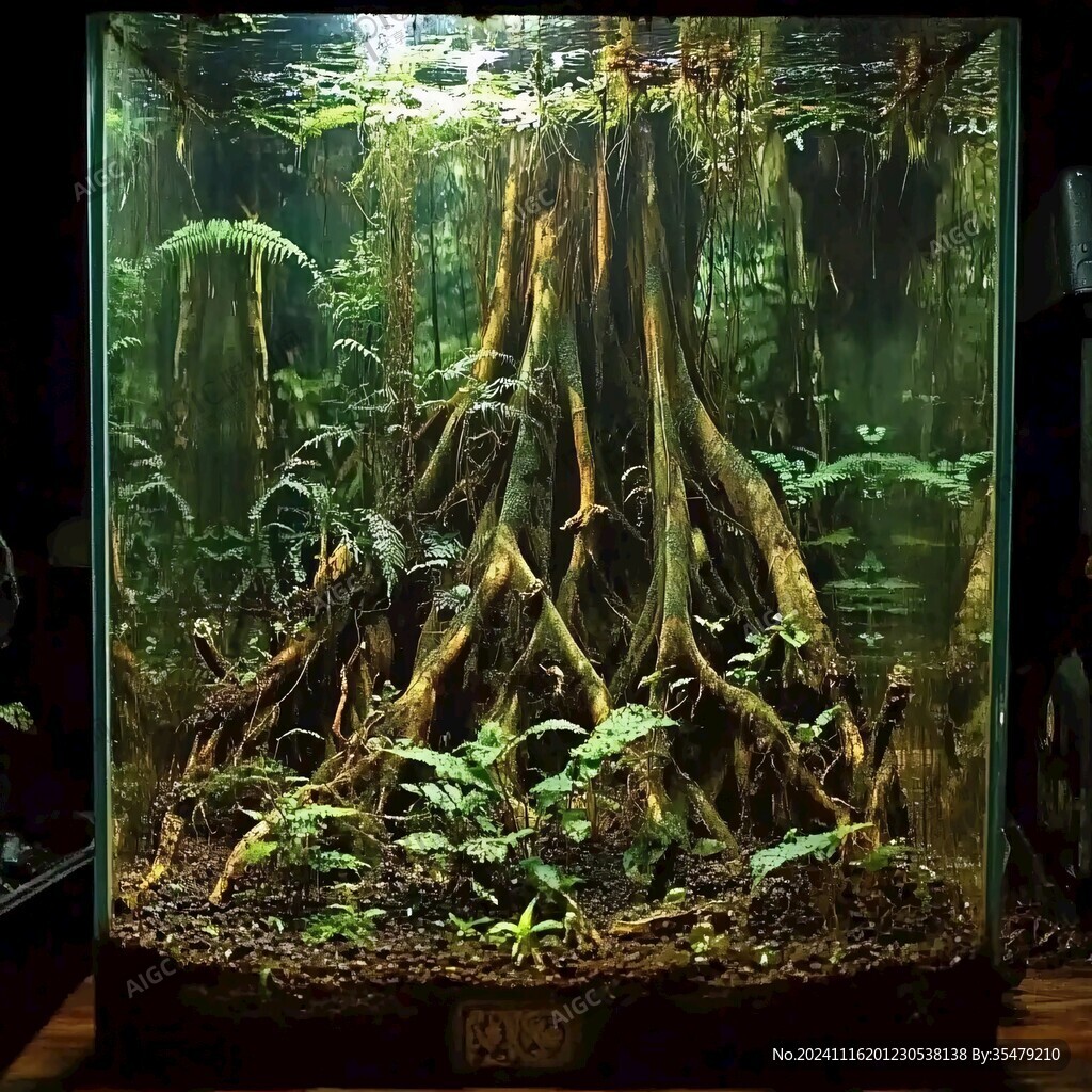 南美风鱼缸造景