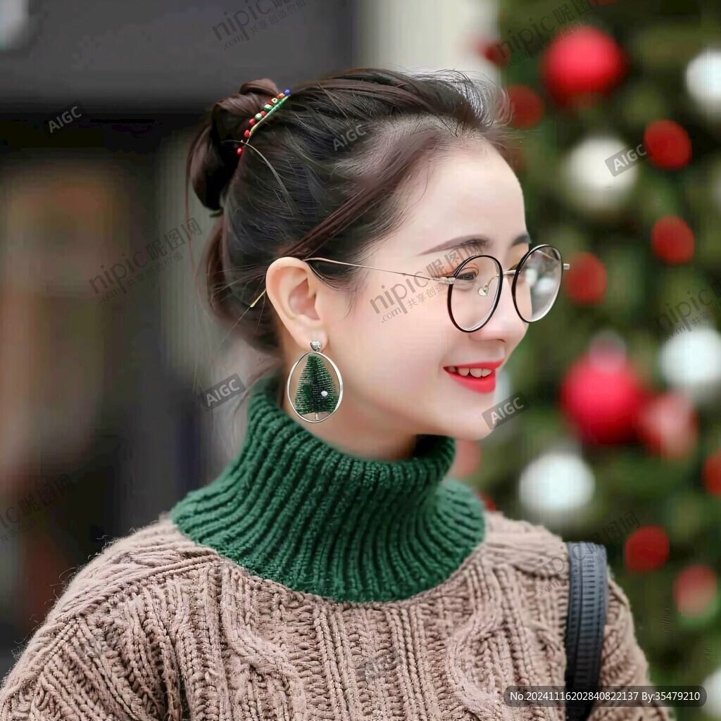 戴耳环少女
