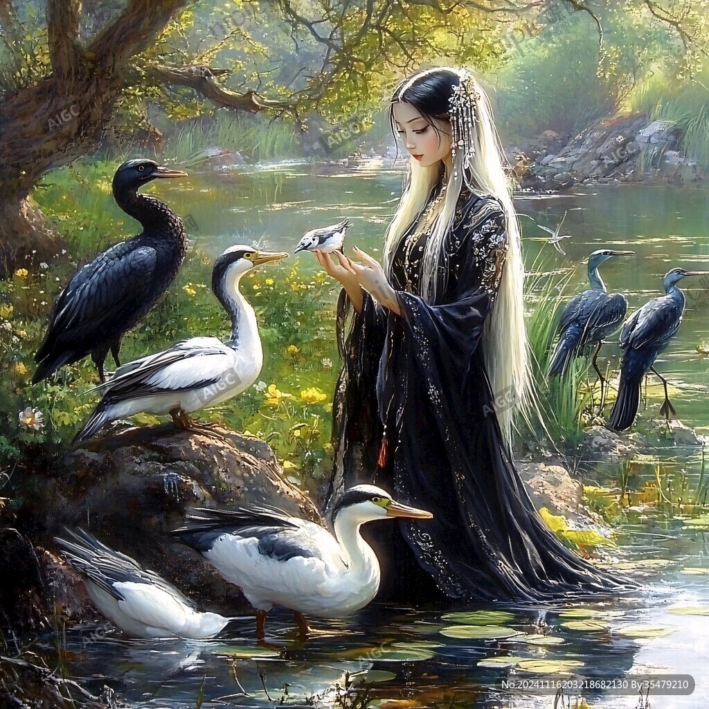 唯美人物油画