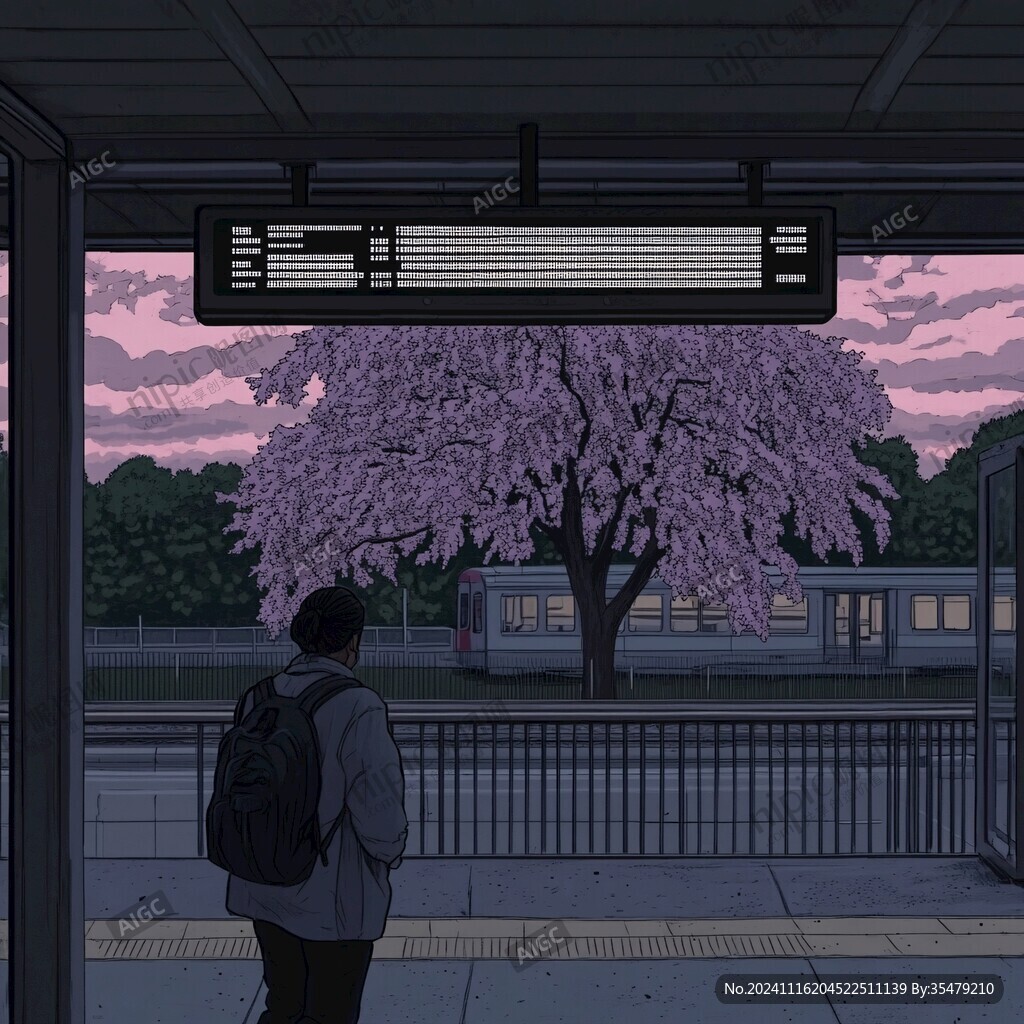 地铁站樱花