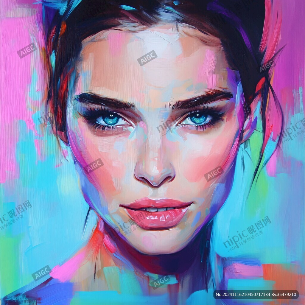 数字肖像插画