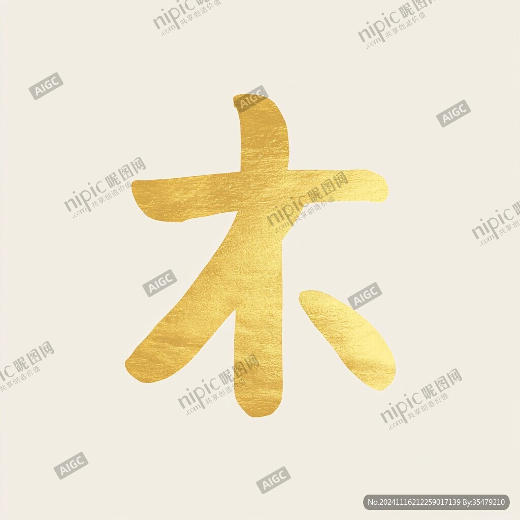 金色立体禄字